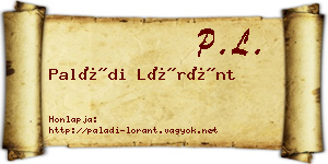 Paládi Lóránt névjegykártya